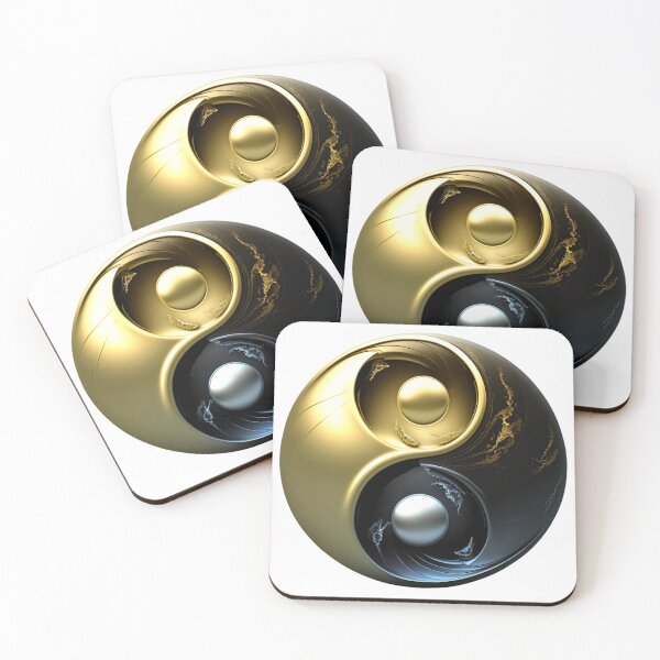 Item preview, Ying Yang Fibonacci Style Rainbow Colourful Gold Grey White Universe designed and sold by RAGANADesign.