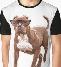 Funny pit bull in glasses Graphic T-Shirt