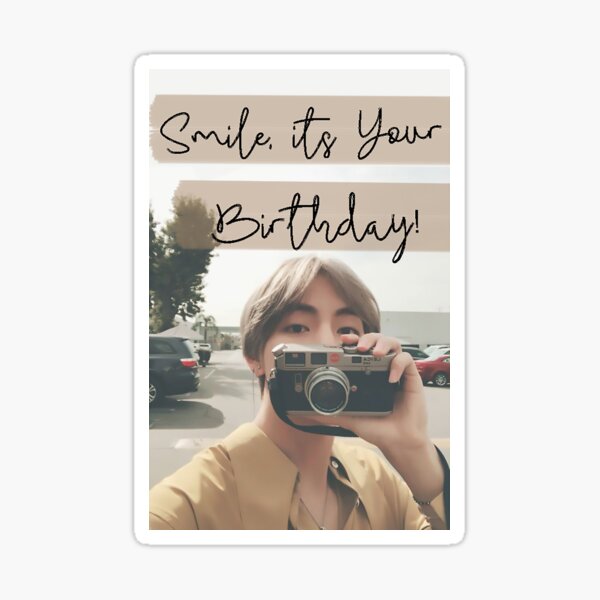 Taehyung Birthday Card Sticker By Baekgie29 Redbubble redbubble