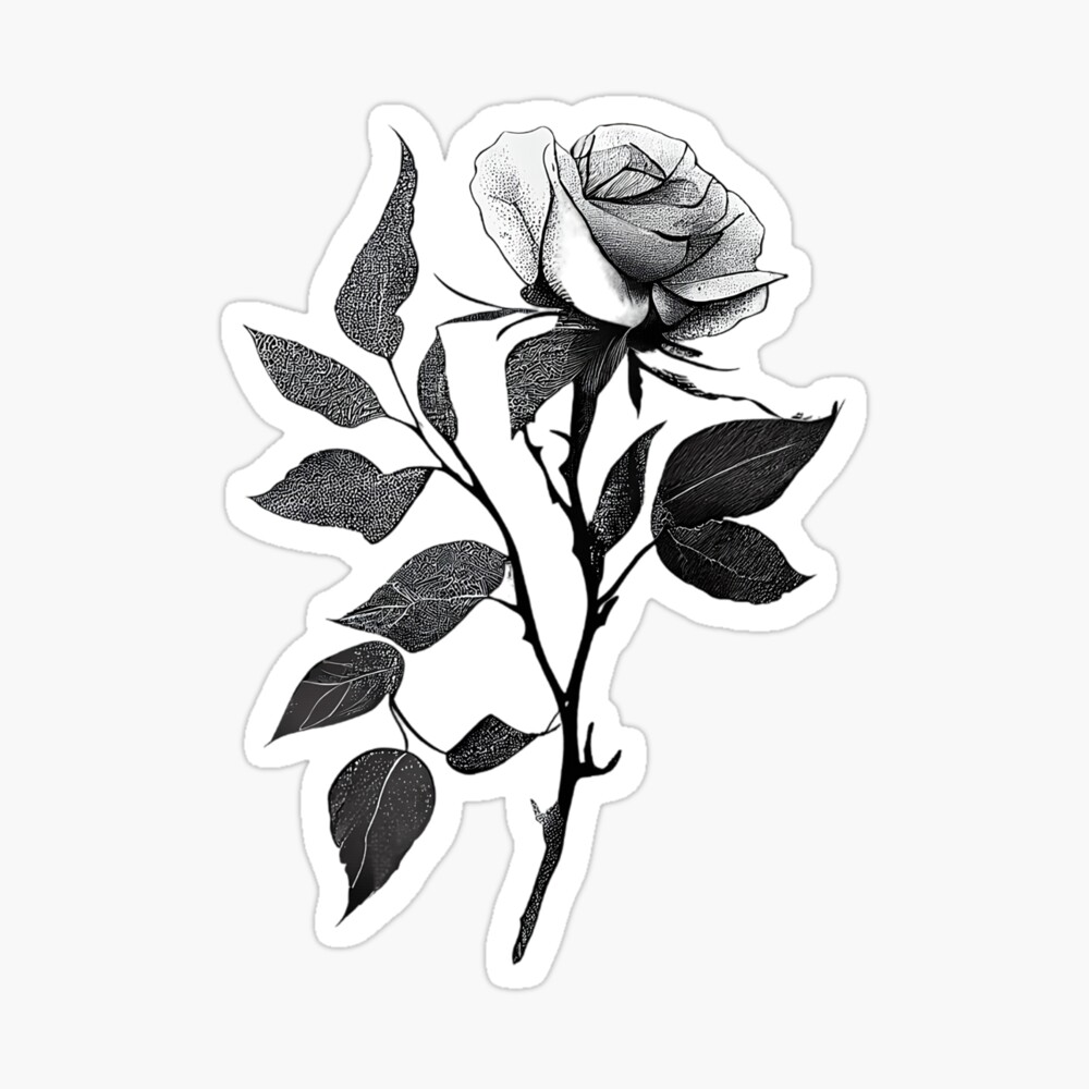 Buy Black Rose Tattoo Design Download High Resolution Digital Art PNG  Transparent Background Printable SVG Tattoo Stencil Online in India - Etsy