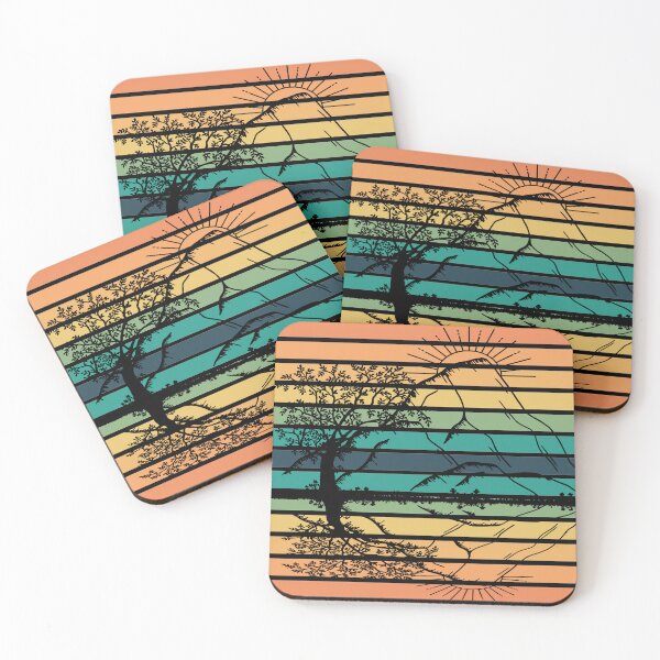 Artikelvorschau, Natur-Kunst-netter Sonnenuntergang mit Baum und Berg für Liebhaber im Freien entworfen und verkauft von Thecitiesstore.