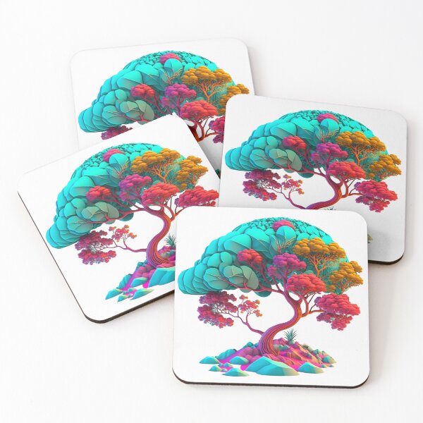 Item preview, Colourful Tree in Fibonacci Design for Fashion Accessories and Home Decor Style designed and sold by RAGANADesign.