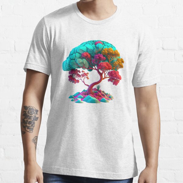Colourful Tree in Fibonacci Design for Fashion Accessories and Home Decor Style Essential T-Shirt
