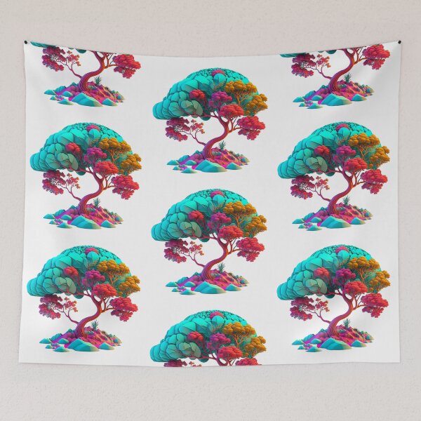 Item preview, Colourful Tree in Fibonacci Design for Fashion Accessories and Home Decor Style designed and sold by RAGANADesign.