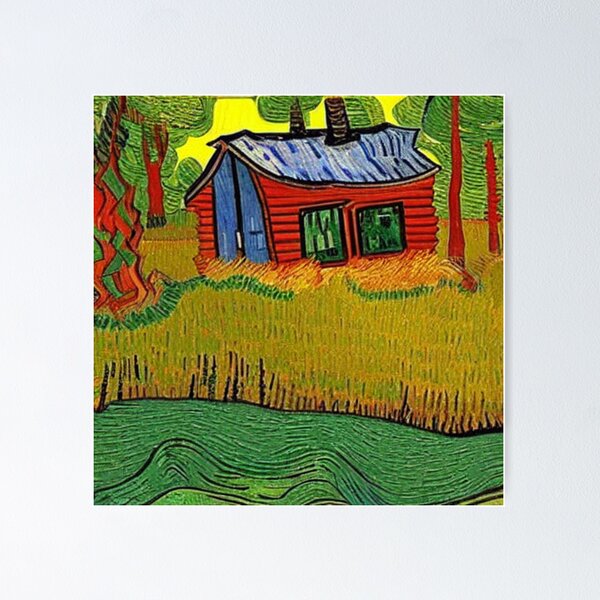 Item preview,  cabin in the forest Van gogh style #4 designed and sold by cardia1991.