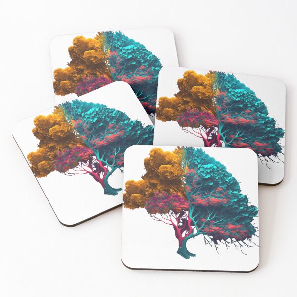 Item preview, Colourful Tree in Fibonacci Design for Fashion Accessories and Home Decor Style designed and sold by RAGANADesign.