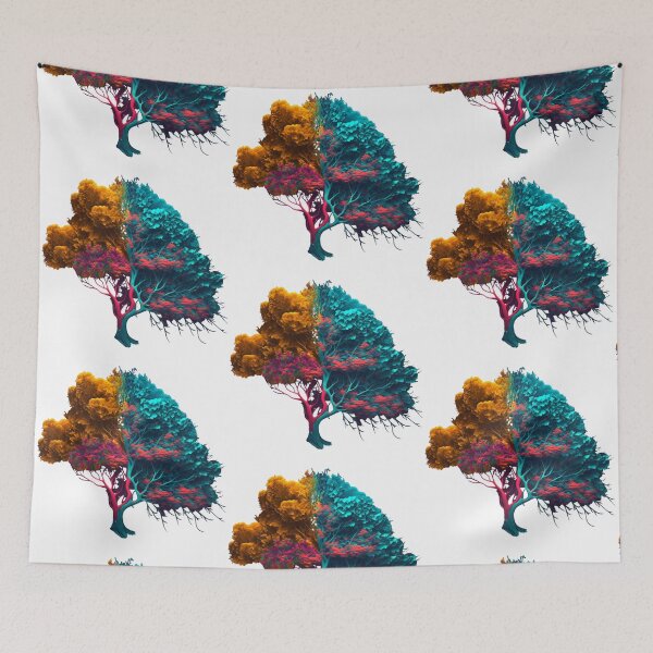 Item preview, Colourful Tree in Fibonacci Design for Fashion Accessories and Home Decor Style designed and sold by RAGANADesign.