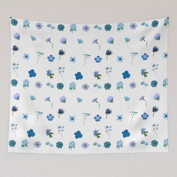 Item preview, Flower Arrangements Beautiful Blue Blooming Spring Flowers, Pastel Blue Aesthetic Blossom Flower Set designed and sold by Flowerartlovers.