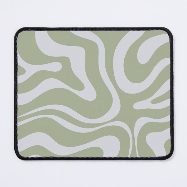 Item preview, Sage Green Modern Retro Liquid Swirl Abstract Pattern with Light Silver Grey designed and sold by kierkegaard.