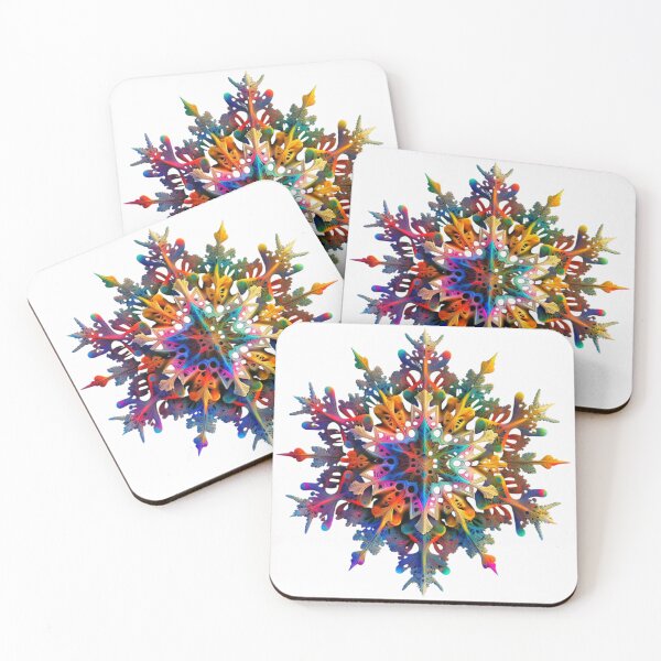 Item preview, Snowflake Fibonacci Style Rainbow Colourful Nature designed and sold by RAGANADesign.