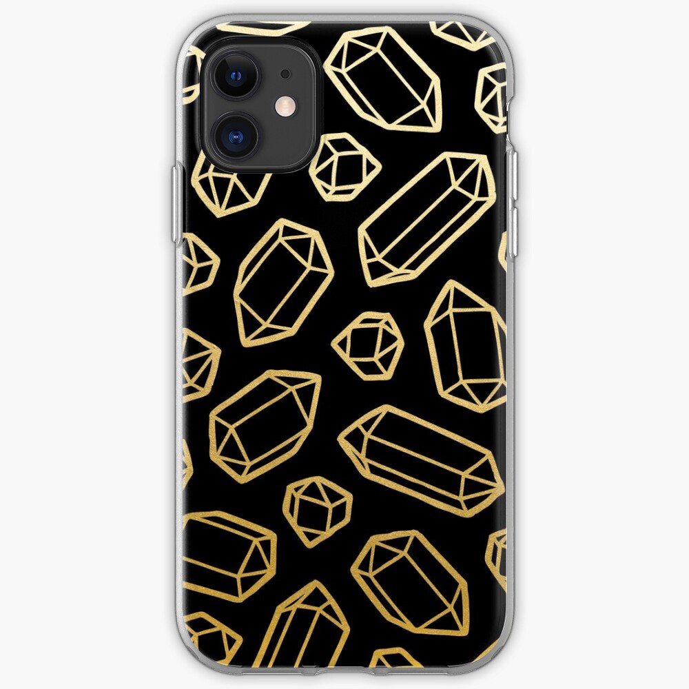 Gold and Black Gemstone Pattern iPhone Case & Cover