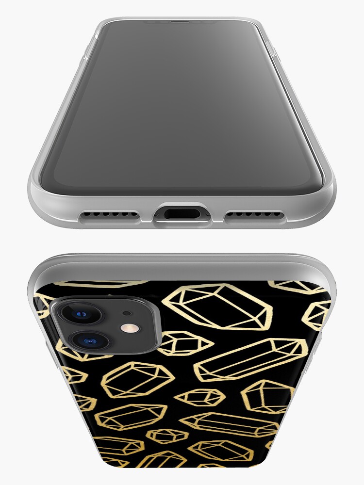 Alternate view of Gold and Black Gemstone Pattern iPhone Case & Cover