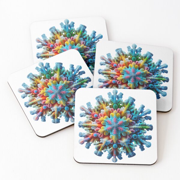 Item preview, Snowflake Fibonacci Style Rainbow Colourful Nature designed and sold by RAGANADesign.