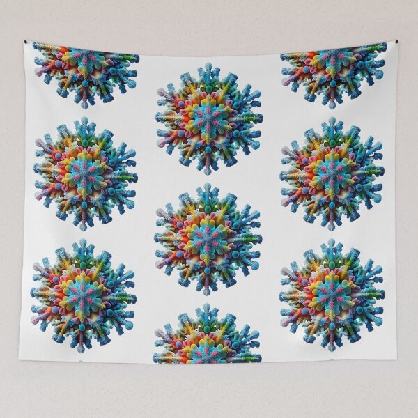 Item preview, Snowflake Fibonacci Style Rainbow Colourful Nature designed and sold by RAGANADesign.