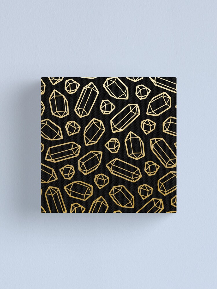 Alternate view of Gold and Black Gemstone Pattern Canvas Print