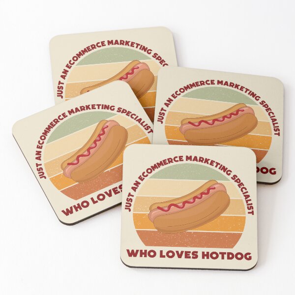 Item preview, Just an Ecommerce marketing specialist who loves hotdog, dark text, funny food lovers Ecommerce marketing specialist job, marketing department, humor, joke, meme, hotdog lover, foodie worker designed and sold by SGS-.
