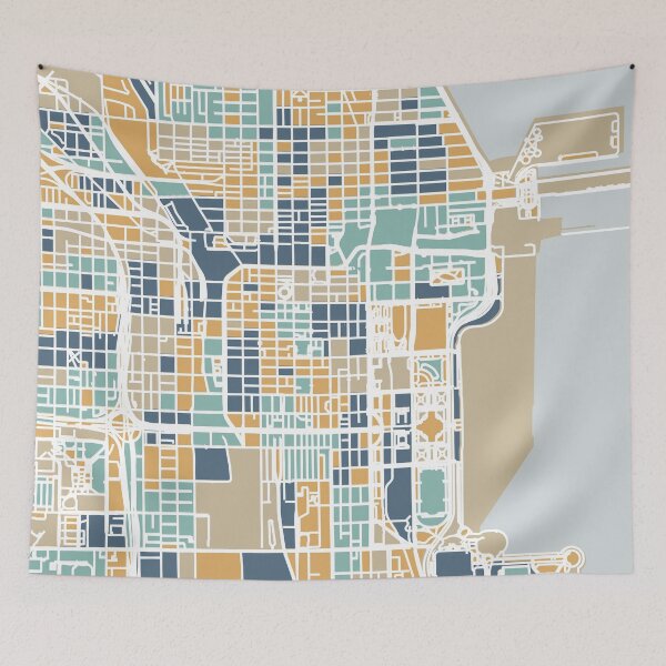 Artikelvorschau, Navy und Gold Chicago Karte entworfen und verkauft von AnnaGo.