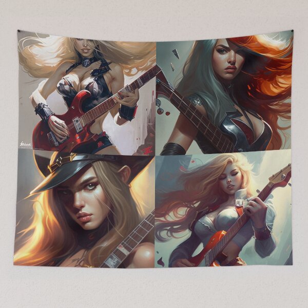Item preview, Guitar Heroe woman guitarist designed and sold by jsebouvi.
