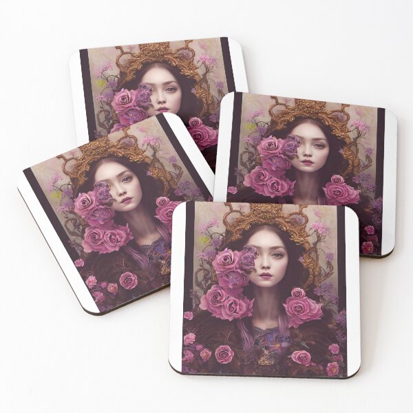 Item preview, portrait of rococo girls in flower designed and sold by tinkertailorart.