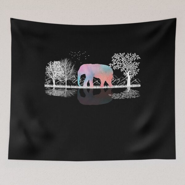 Item preview, Colorful Elephant Art Cute Elephant With trees And Mountain For Elephants Lover designed and sold by Thecitiesstore.