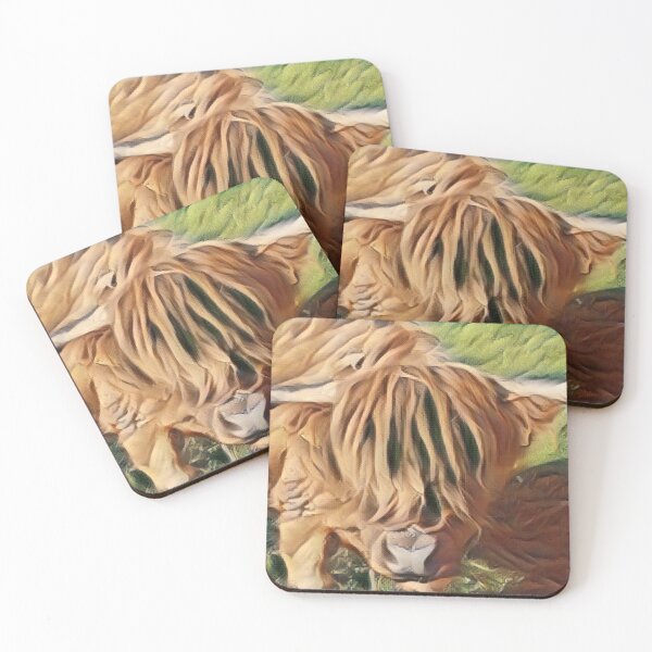 Item preview, Fluffy Hairy Highland cow head Highland cow face designed and sold by FarmsteadAcers.