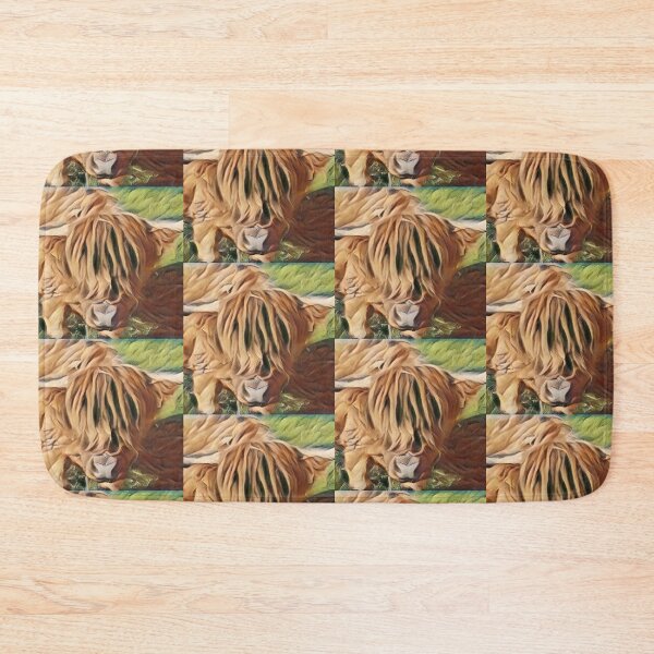 Item preview, Fluffy Hairy Highland cow head Highland cow face designed and sold by FarmsteadAcers.