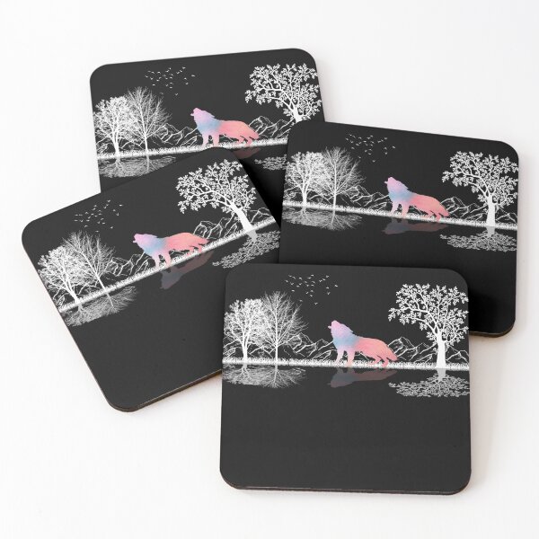 Item preview, Colorful Wolf Art Cute Wolf With Trees And Mountain For Wolves Lover  designed and sold by Thecitiesstore.