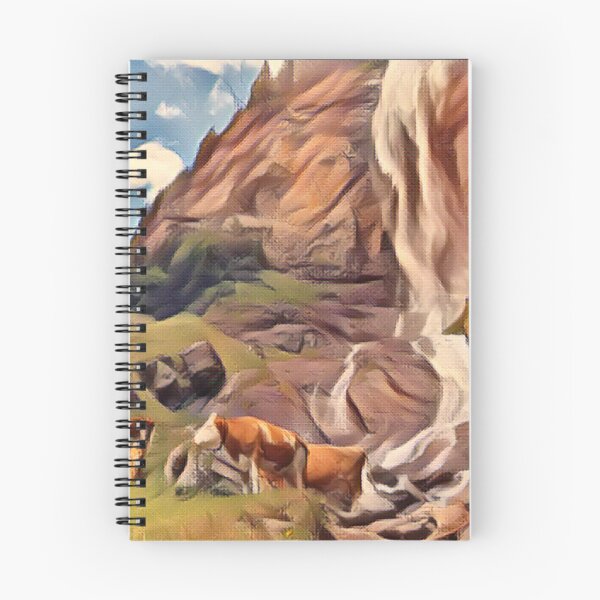 Item preview, Brown Farm cows by waterfall designed and sold by FarmsteadAcers.