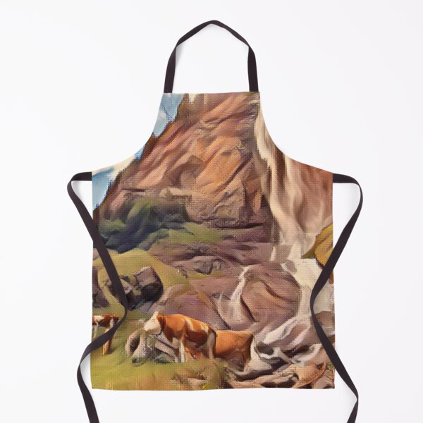 Item preview, Brown Farm cows by waterfall designed and sold by FarmsteadAcers.