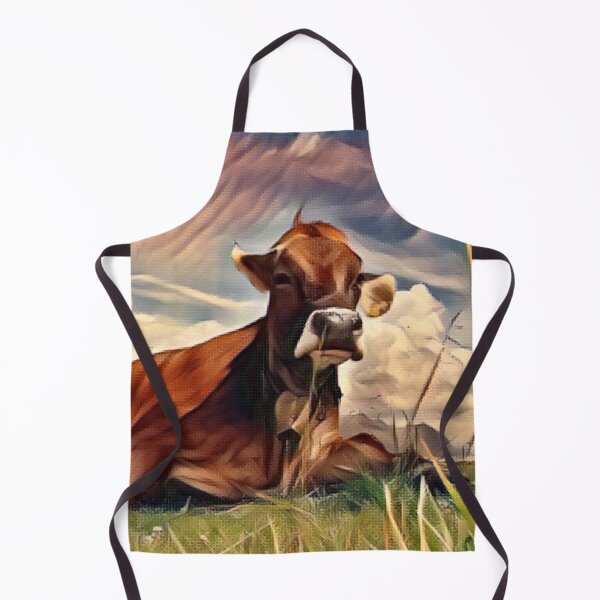 Item preview, Tired Farm Cow Resting Painting designed and sold by FarmsteadAcers.