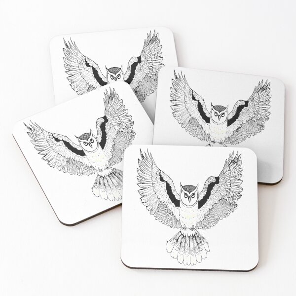 Item preview, Flying Owl drawing designed and sold by CottagePop.