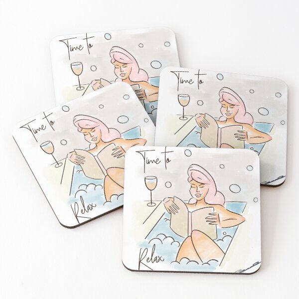 Item preview, Time to relax bath bubbles and wine  designed and sold by Emhartart.