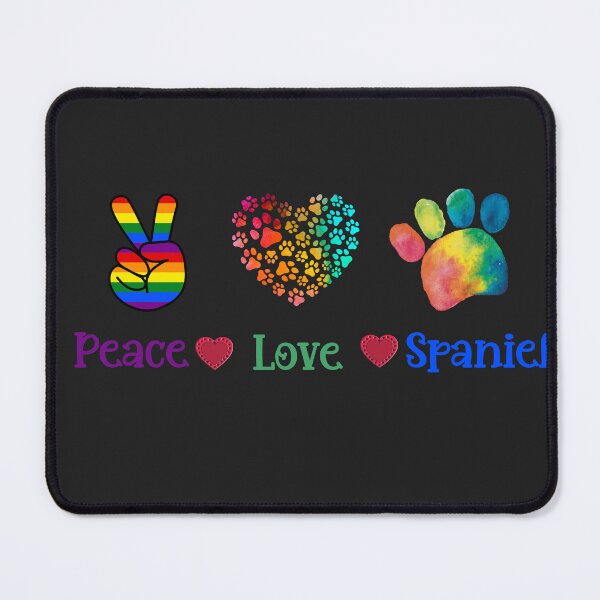 Item preview, Peace Love and Spaniels. Peace Love and Poochs. Peace Love and Pugs designed and sold by Doggymadness.
