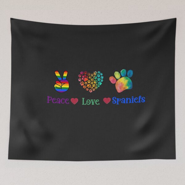 Item preview, Peace Love and Spaniels. Peace Love and Poochs. Peace Love and Pugs designed and sold by Doggymadness.