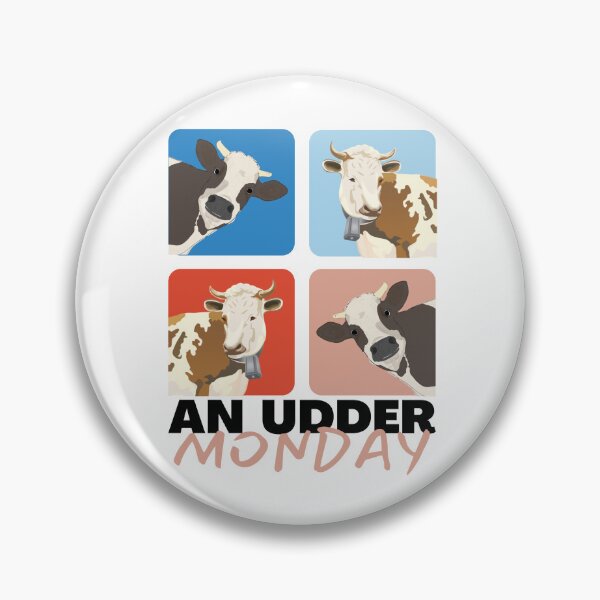 Item preview, An Udder Monday funny Cow puns Super cute cartoon cows designed and sold by FarmsteadAcers.