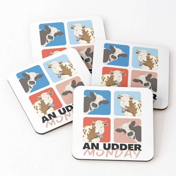 Item preview, An Udder Monday funny Cow puns Super cute cartoon cows designed and sold by FarmsteadAcers.