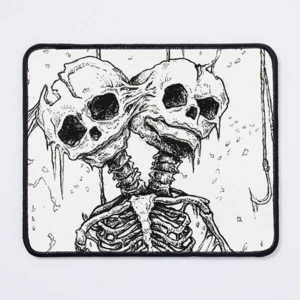Item preview, Detail of Twins- Black and White gothic illustration skeletons designed and sold by Amanda Irene.