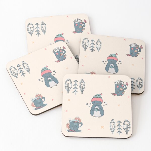 Item preview, Penguin, trees, mugs pattern designed and sold by picroom.
