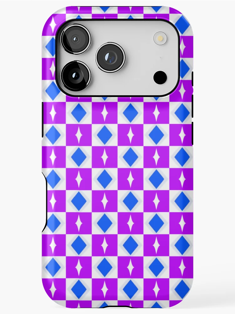Thumbnail 1 of 4, iPhone Case, Purple chess pattern designed and sold by Work of art Shop.