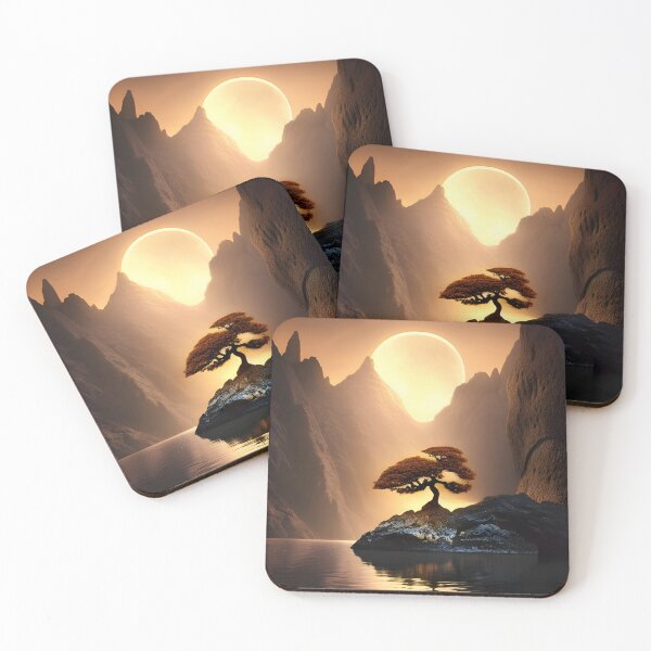 Item preview, Golden moon in lake generated by artificial intelligence designed and sold by megadrina.