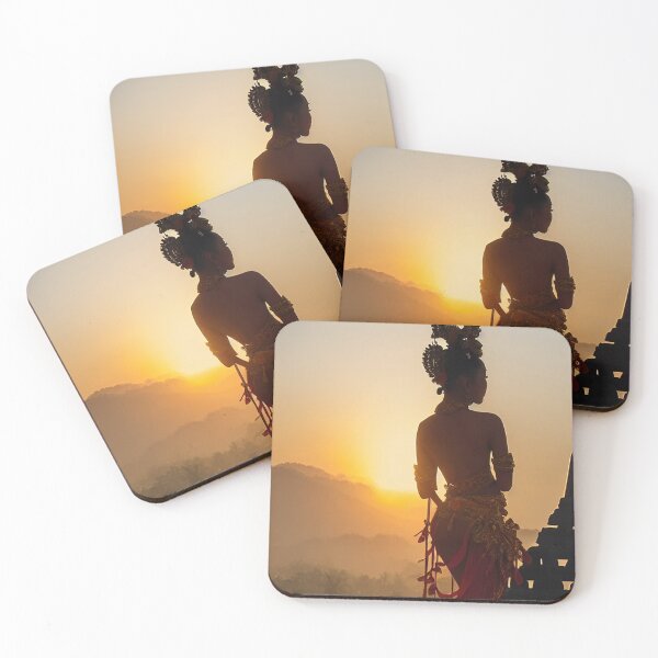 Item preview, Balinese dancer at Borobudur enjoying a beautiful Sunrise designed and sold by RK - Shop.