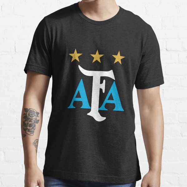 New Caps  Argentina AFA 10 Cotton Tee - 3 Stars Soccer Shirt