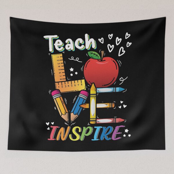 Item preview, Teach Love Inspire Back to school Rainbow Colorful Cute Teacher designed and sold by miraclemaker.