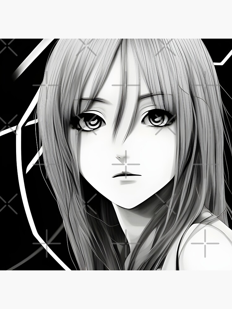 Beaux Animes Art Girl sketch in black and white Design  Poster for Sale by  Beauxanimes