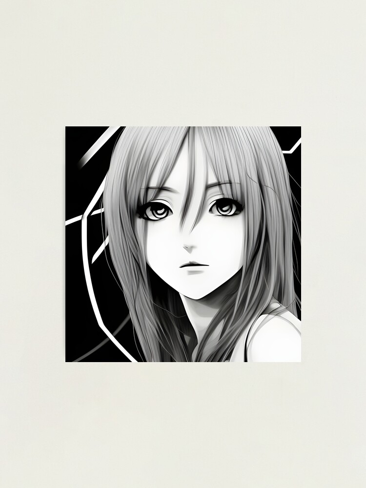 Beaux Animes Art Girl sketch in black and white Design  Poster for Sale by  Beauxanimes