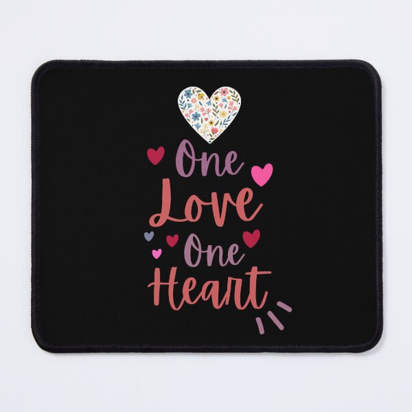 Item preview, One Love One Heart Adorable Love Quote With Cute Floral Heart designed and sold by Flowerartlovers.