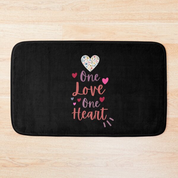 Item preview, One Love One Heart Adorable Love Quote With Cute Floral Heart designed and sold by Flowerartlovers.