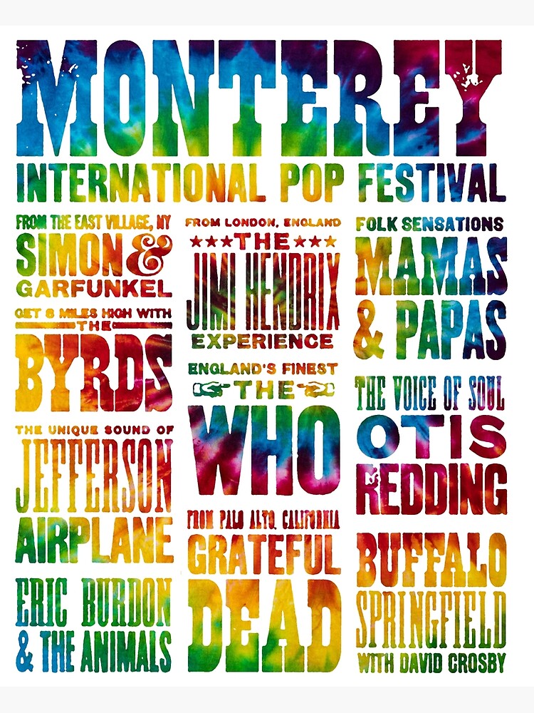 Monterey Pop Festival, Poster Art, Coral Green Mixed Media by