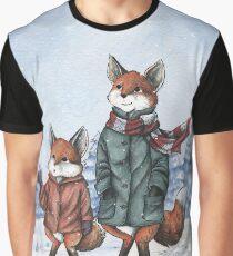 Foxes in the Snow Graphic T-Shirt