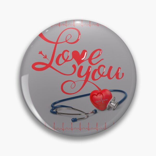 Item preview, Nurse and Doctor Heartline Stethoscope Love You Valentine's Day Design for doctors, nurses, LPN, PA and CNA designed and sold by tranquilbeach.
